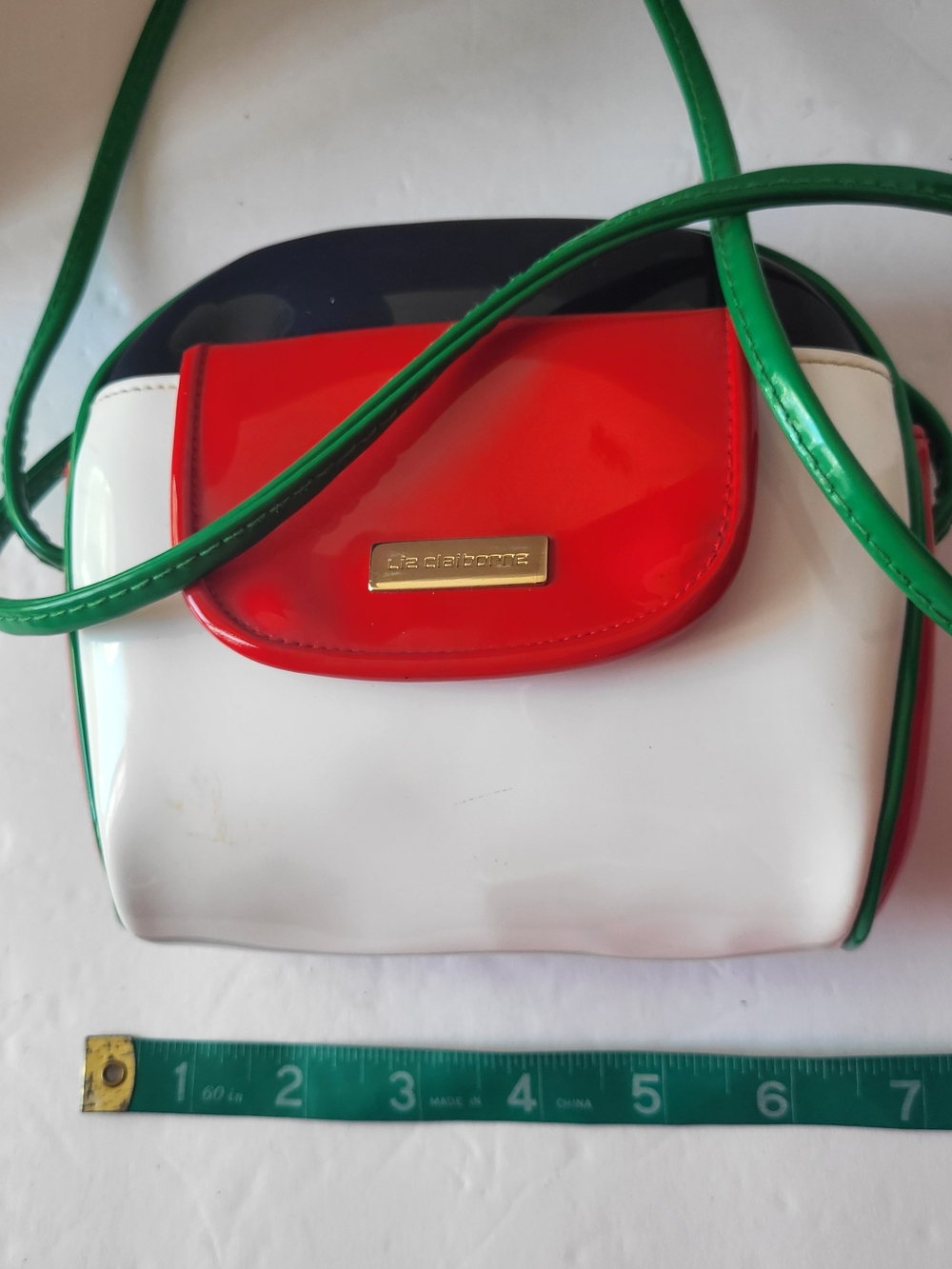 Liz Claiborne White, Red, Blue & Green Crossbody Bag - Picture 7 of 11